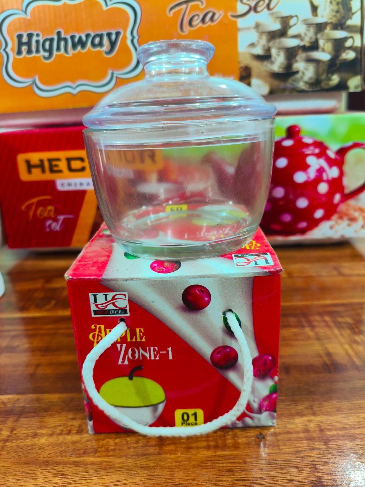 apple zone 1 glass jar with lid (single piece)