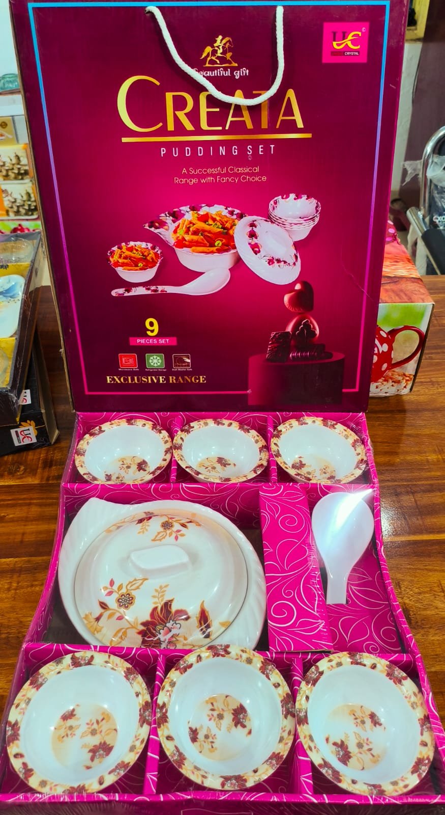 creata pudding set (uc crystal) – 9 pieces set