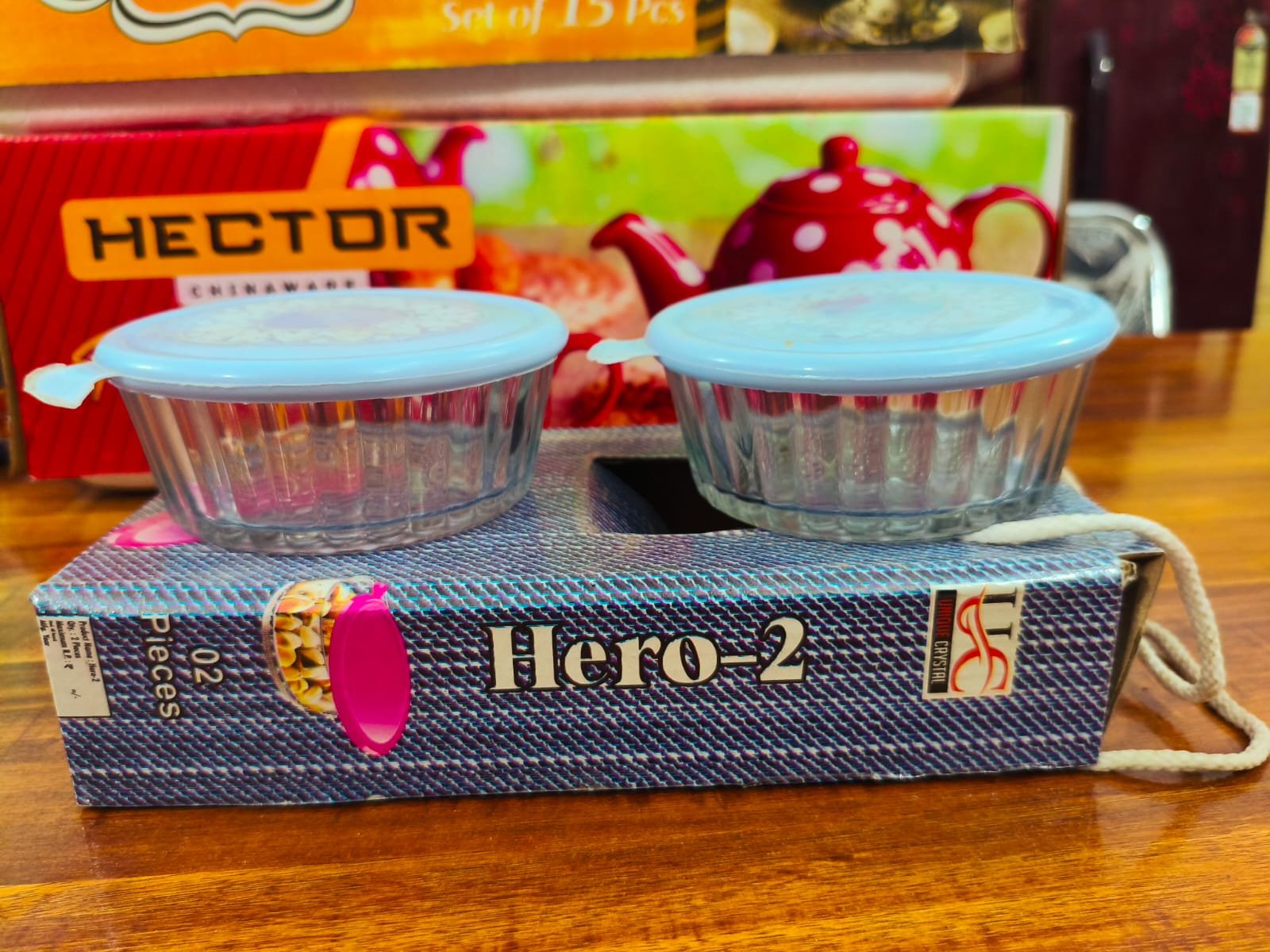 hero 2 glass bowls with lids (2 pcs)