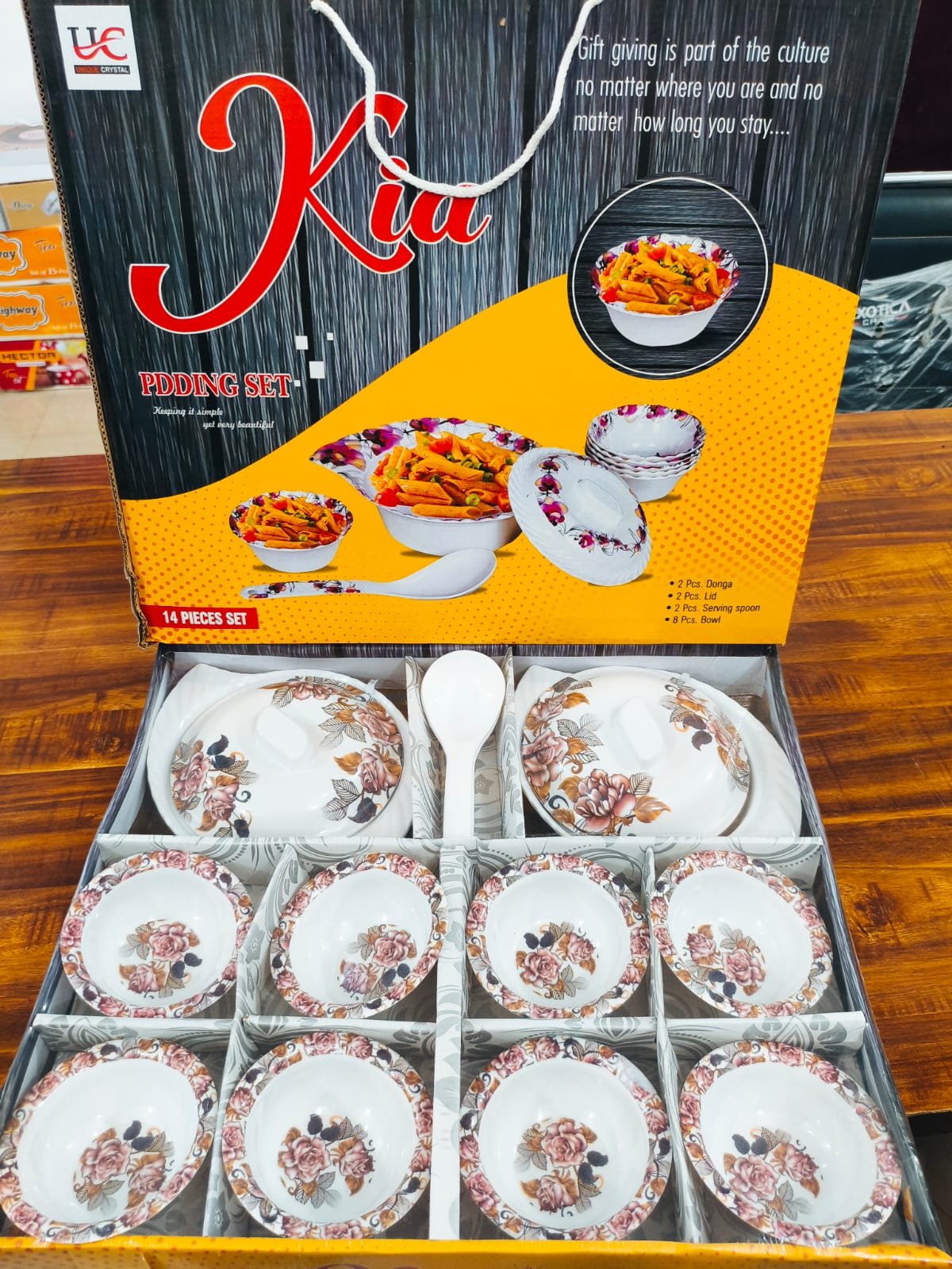 kia pudding set (uc crystal) – 14 pieces set