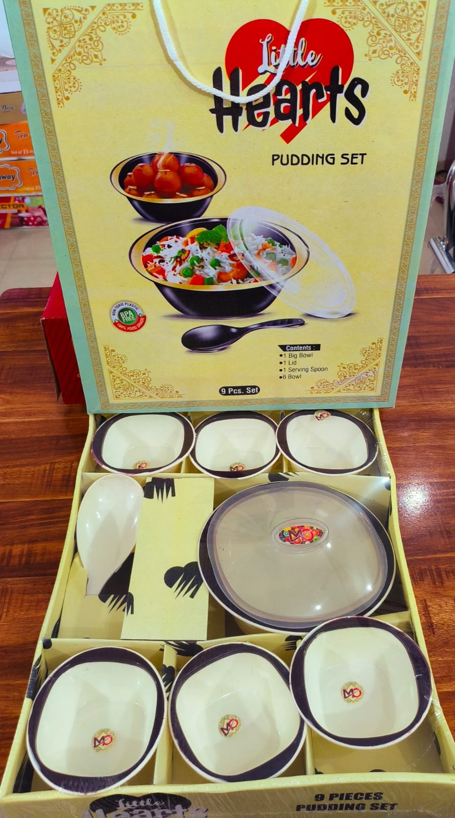 little hearts pudding set (black & white)