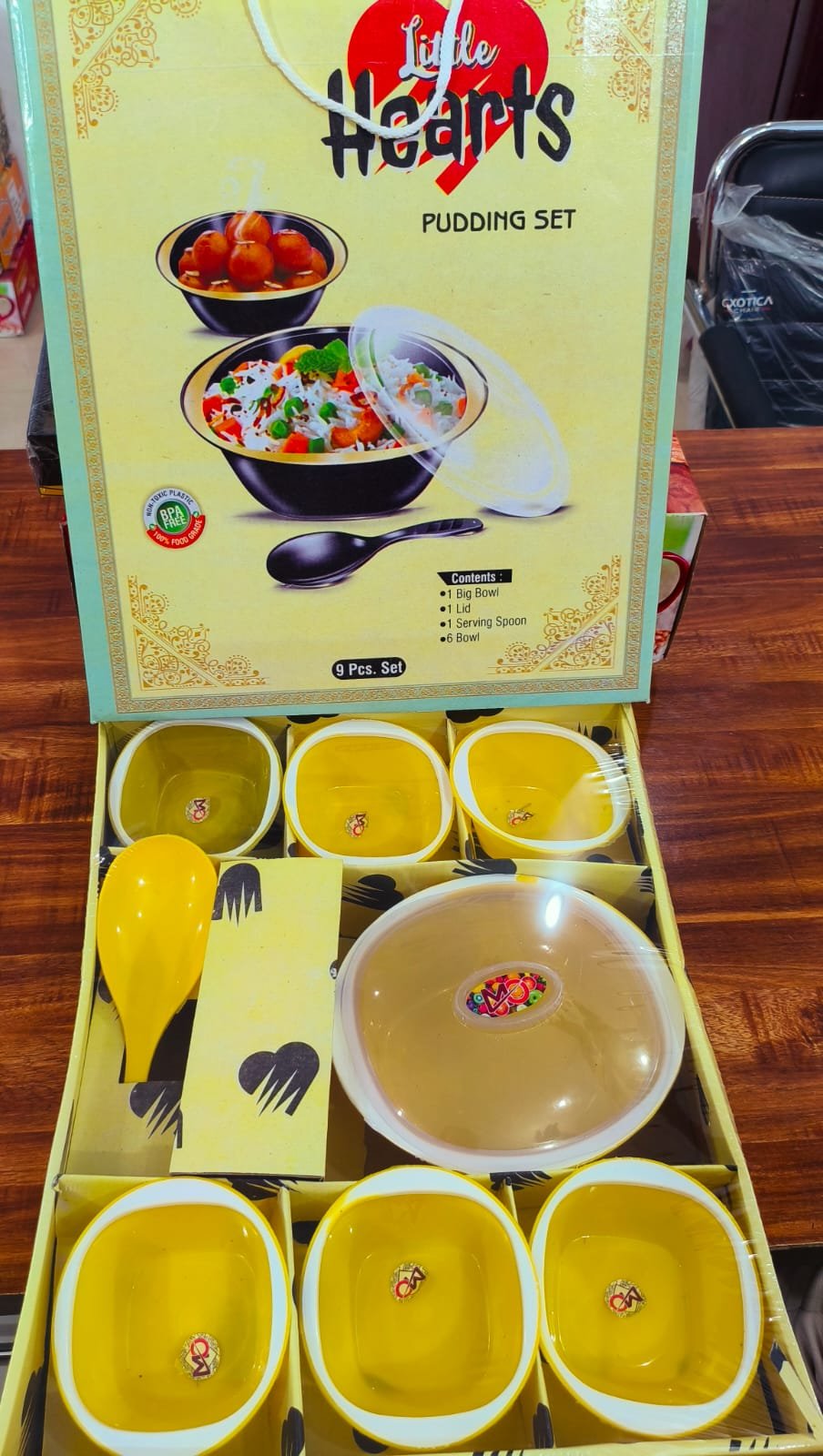 little hearts pudding set (yellow & white)