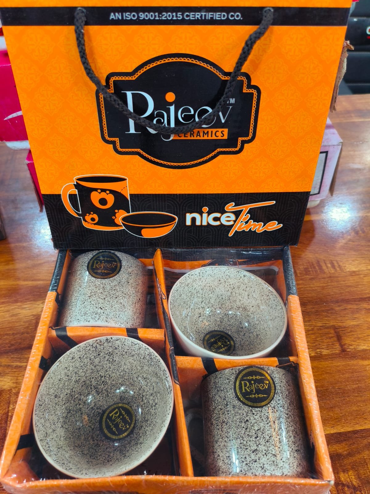 rajeev nice time ceramic mug set – 4 pieces