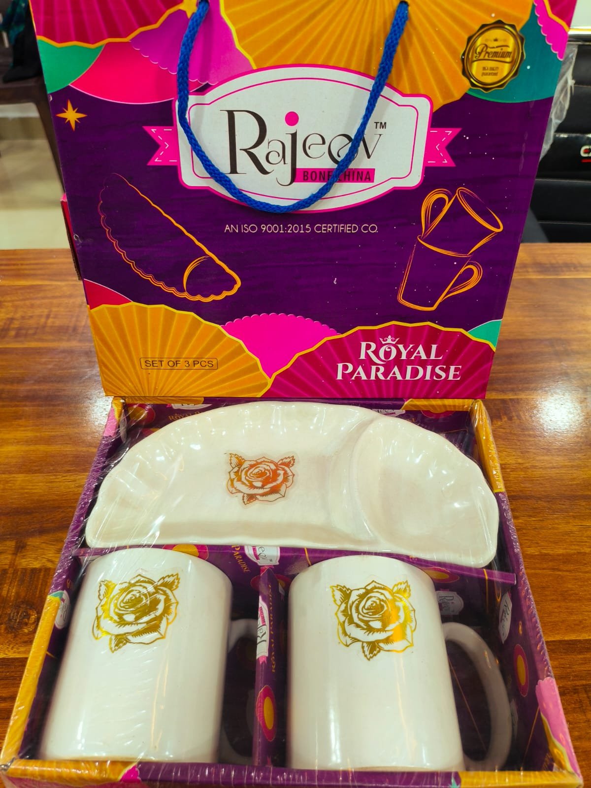 rajeev royal paradise bone china mug set – 3 pieces